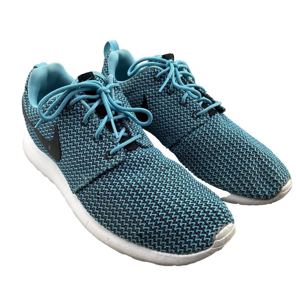 Nike Roshe Running Shoe Women's 9.5 Blue Knit Training Sportswear Sneaker Active